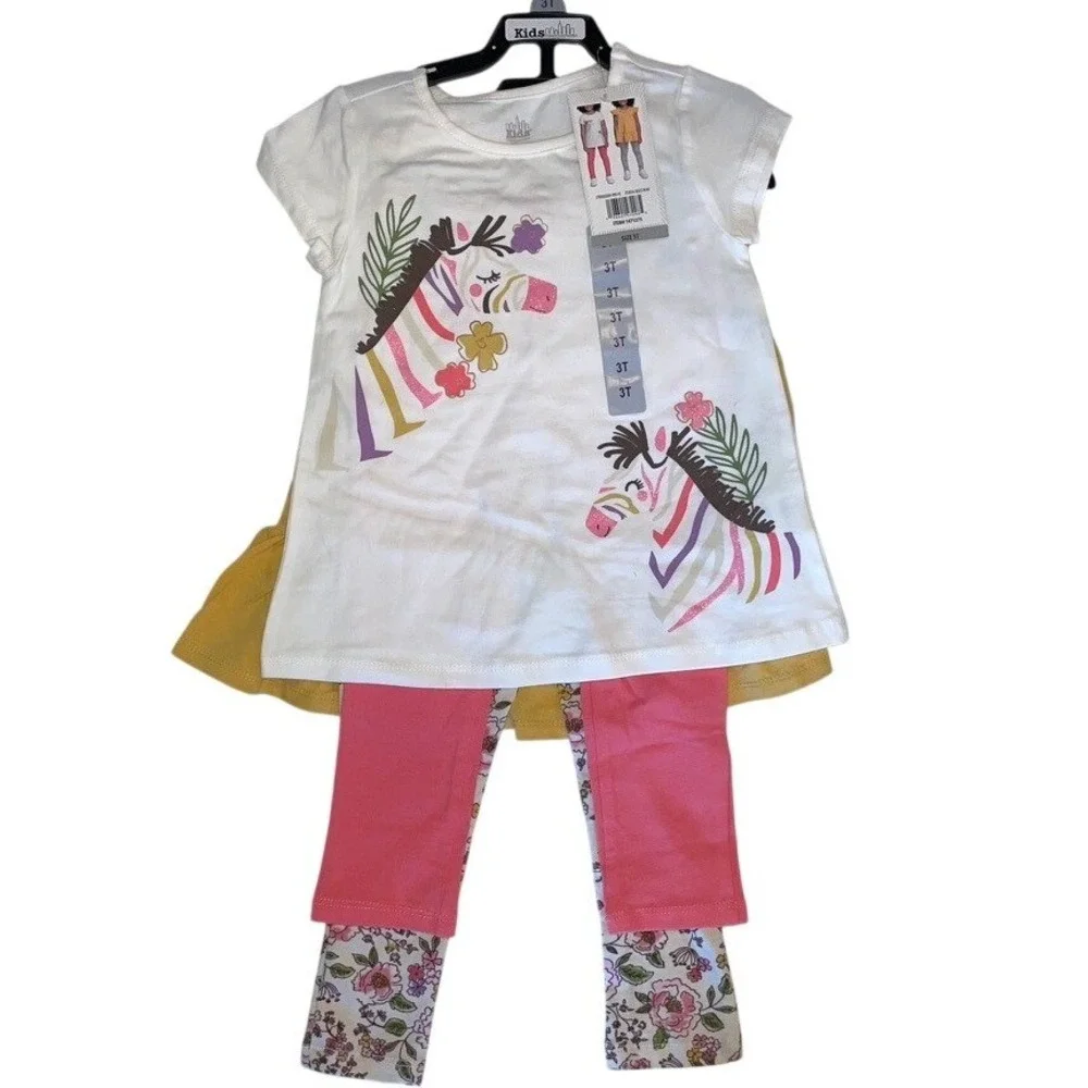 Kids Headquarters Kids' 4-Piece Unicorn and Floral‎ Pattern Set Size 3T